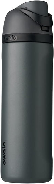 Owala FreeSip Insulated Stainless Steel Water Bottle with Straw for Sports and Travel, BPA-Free, 24-oz, Grayt