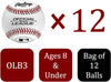 Rawlings | Official League Recreational Use Practice Baseballs | Youth | Bag of 12 | OLB3BAG12 | 12 Count