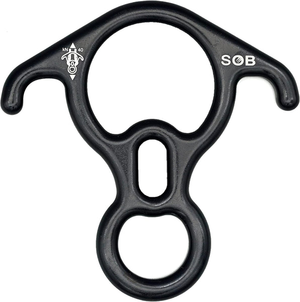 SOB 40KN Rescue Figure 8 Descender Belay Rappel Equipment Belay Rock Climbing Rigging Plate 7075 Aluminum Alloy for Climbing Belaying Rappelling Device